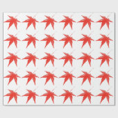 Papier Cadeau Feuille rouge (Plat)