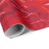 Papier Cadeau feuille rouge abstraite (Coin rond)