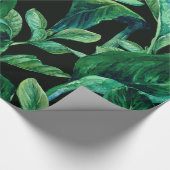 Papier Cadeau Feuille tropical d'aquarelle de vert bleu (Coin)