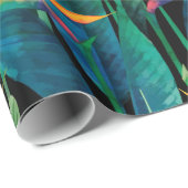 Papier Cadeau Feuille tropical de Schefflera imitant des fleurs (Coin rond)