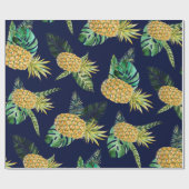 Papier Cadeau Feuille tropical, motif d'ananas d'aquarelle (Plat)