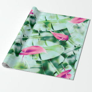 Papier Cadeau Feuille tropical sans couture arrière - plan, rétr
