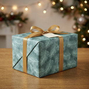 Papier Cadeau Feuille tropicale aquarelle vert sarcelle