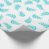 Papier Cadeau Feuille Tropicale Bleue et Blanche (Coin)