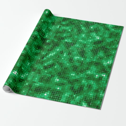 Papier Cadeau Feuille verte élégante (Déroulé)