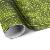 Papier Cadeau Feuille verte en gros plan (Coin rond)