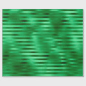 Papier Cadeau Feuille verte rayée (Plat)