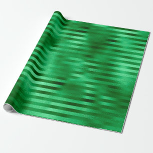 Papier Cadeau Feuille verte rayée