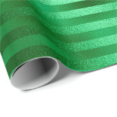 Papier Cadeau Feuille verte rayée (Coin rond)