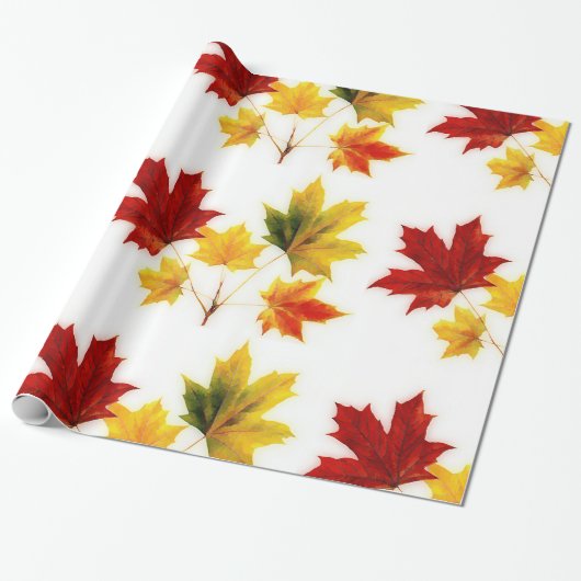 Papier Cadeau feuille vintage d'érable (Déroulé)