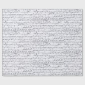 Papier Cadeau Feuille Vintage manuscrite en blanc (Plat)