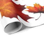 Papier Cadeau Feuilles à l'automne (Coin rond)