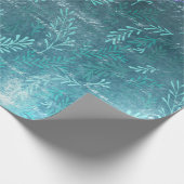 Papier Cadeau Feuilles Abstraits et lumières à cordes en vert (Coin)