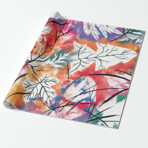 Papier Cadeau Feuilles aquarelle