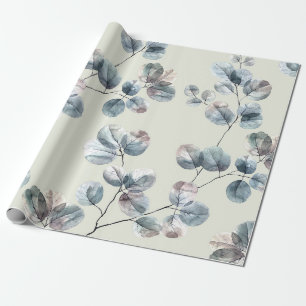 Papier Cadeau Feuilles aquarelleart, motif, abstrait, décor, fl