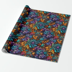 Papier Cadeau Feuilles arc-en-ciel