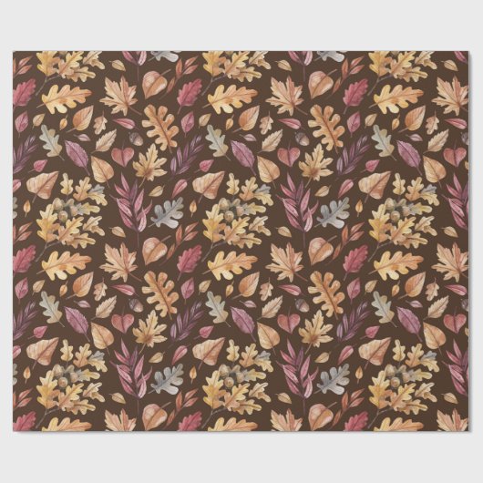 Papier Cadeau Feuilles automnales d'automne (Plat)