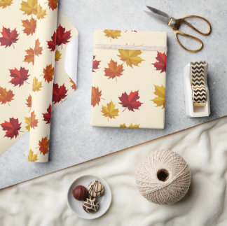 Papier Cadeau Feuilles automnales Vendanges automnales Halloween