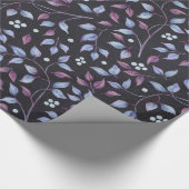 Papier Cadeau Feuilles bleus et violets (Coin)