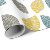 Papier Cadeau Feuilles Brown jaune vert (Coin rond)