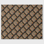 Papier Cadeau Feuilles Citrouilles d'automne modernes (Plat)