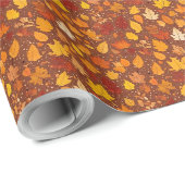 Papier Cadeau Feuilles d'automne (Coin rond)