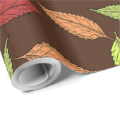 PAPIER CADEAU FEUILLES D'AUTOMNE (Coin rond)
