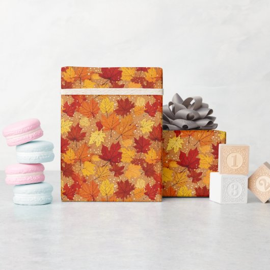 Papier Cadeau Feuilles d'automne (Baby Shower)