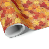 Papier Cadeau Feuilles d'automne (Coin rond)