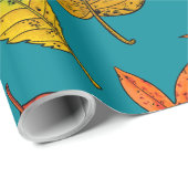 Papier Cadeau Feuilles d'automne (Coin rond)