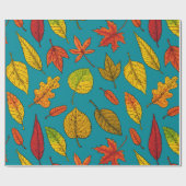 Papier Cadeau Feuilles d'automne (Plat)