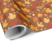 Papier Cadeau Feuilles d'automne (Coin rond)
