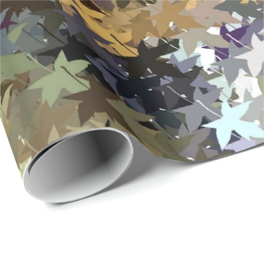 PAPIER CADEAU FEUILLES D'AUTOMNE (Coin rond)