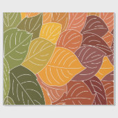 Papier Cadeau Feuilles d'automne (Plat)