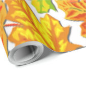 PAPIER CADEAU FEUILLES D'AUTOMNE (Coin rond)