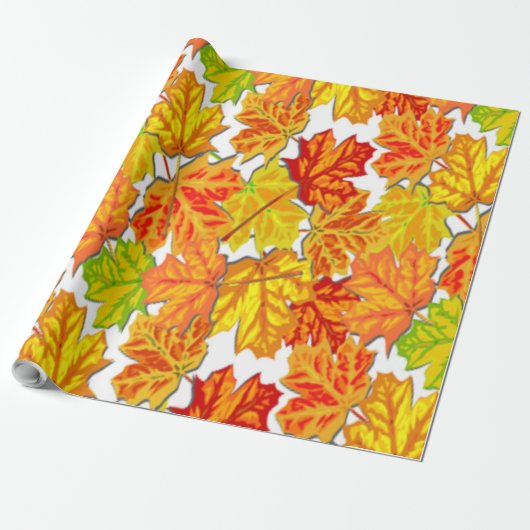 PAPIER CADEAU FEUILLES D'AUTOMNE (Déroulé)