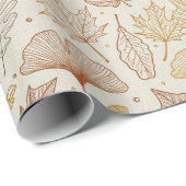Papier Cadeau Feuilles d'automne (Coin rond)