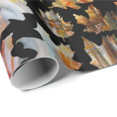 Papier Cadeau Feuilles d'automne (Coin rond)