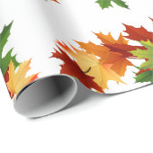 Papier Cadeau Feuilles d'automne (Coin rond)