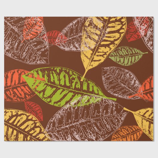 Papier Cadeau Feuilles d'automne (Plat)
