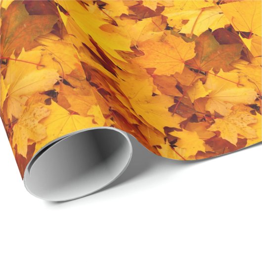 Papier Cadeau Feuilles d'automne (Coin rond)