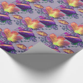 Papier Cadeau Feuilles d'automne à Lilac (Coin)