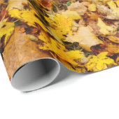 Papier Cadeau Feuilles d'automne Abstraites (Coin rond)