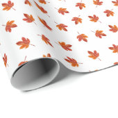 Papier Cadeau Feuilles d'automne aquarelle main tirée (Coin rond)