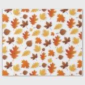 Papier Cadeau Feuilles d'automne/automne Thanksgiving emballage  (Plat)