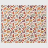 Papier Cadeau Feuilles d'automne Berries & Branches Papier d'env (Plat)