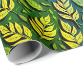 Papier Cadeau Feuilles d'automne Brown modernes et élégantes (Coin rond)