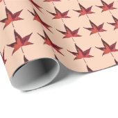Papier Cadeau Feuilles d'automne brûlées (Coin rond)