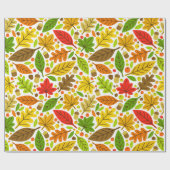 Papier Cadeau Feuilles d'automne colorées (Plat)