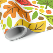 Papier Cadeau Feuilles d'automne colorées (Coin rond)